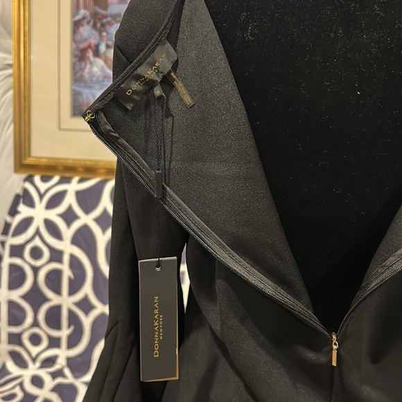 🎉NWT Donna Karan NY black bell sleeve, round neck A line Dress. - Picture 8 of 8